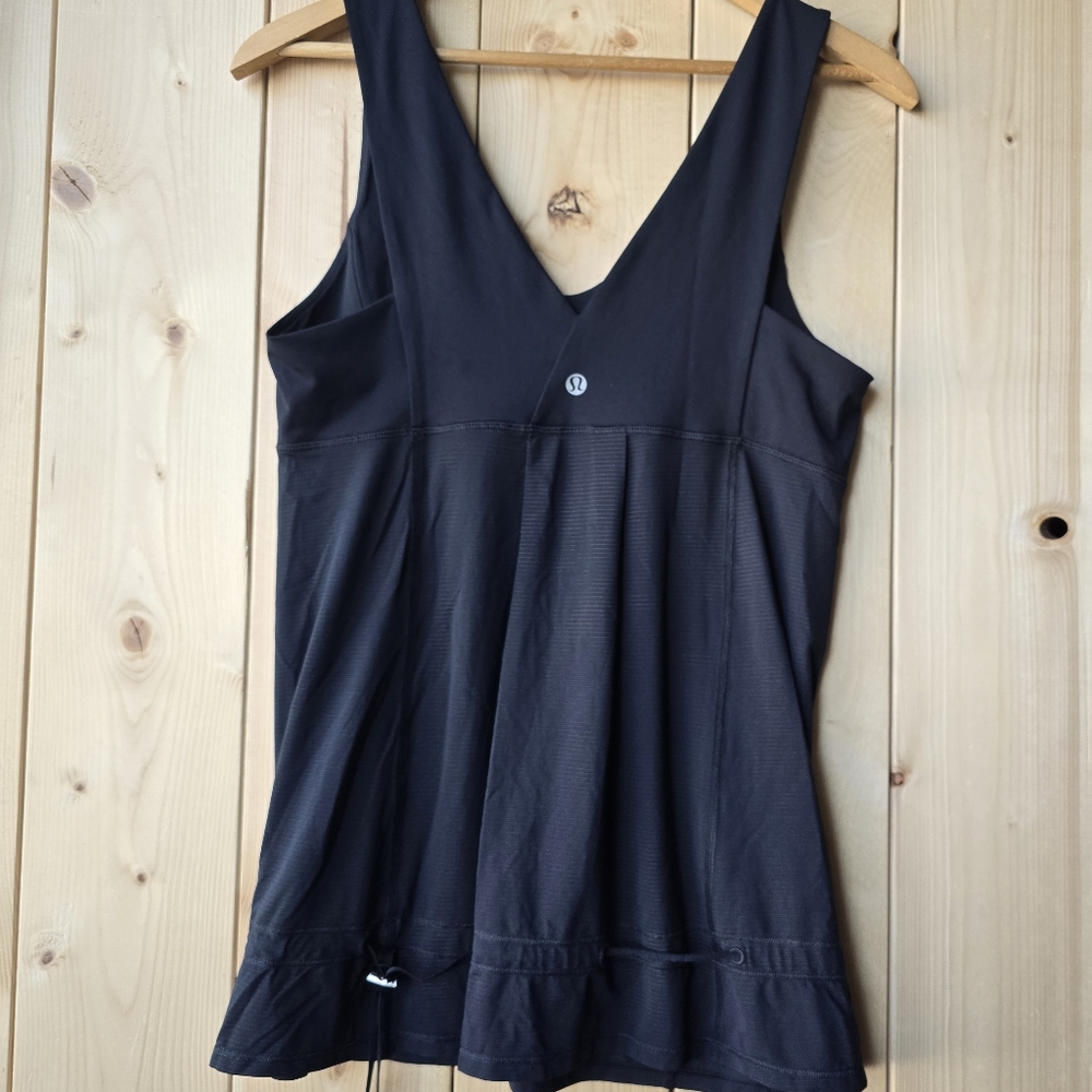 Lululemon Tame Me Black Tank Top Cinch Waist Active Top - Picture 4 of 6